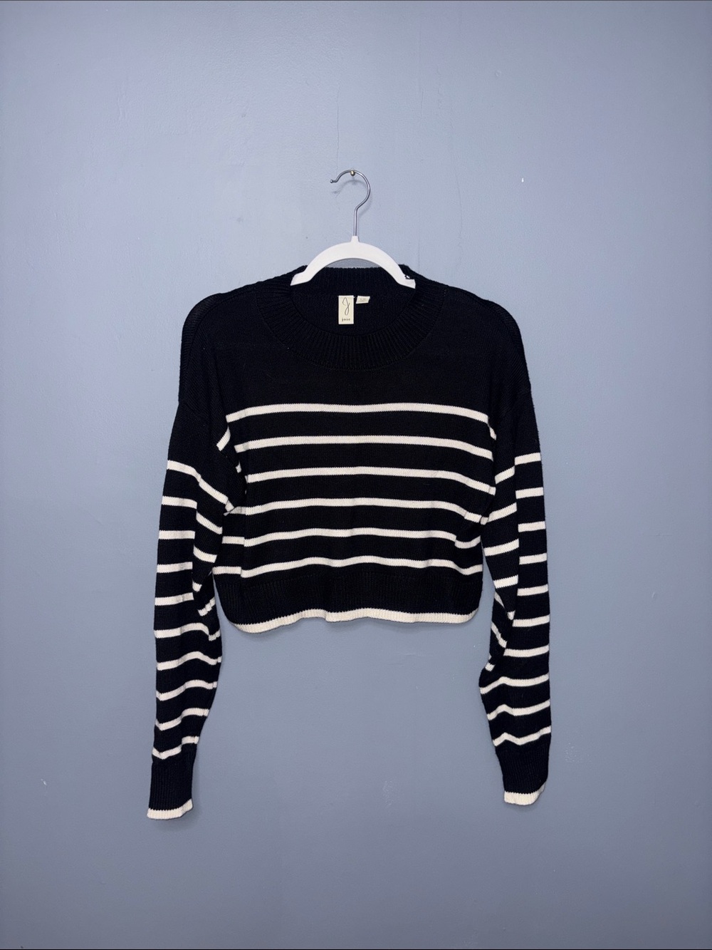 Joie • Black Stripe Crop Sweater